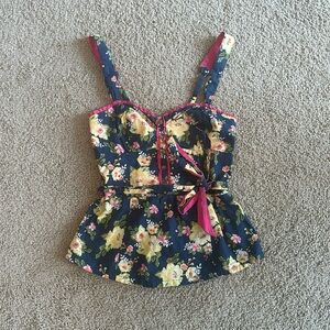 Abercrombie corset peplum floral top